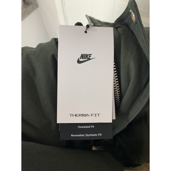 Nike Reversible Therma-Fit Sideline Parka Coat Green Jacket DD6775-355 Men large - Picture 4 of 9